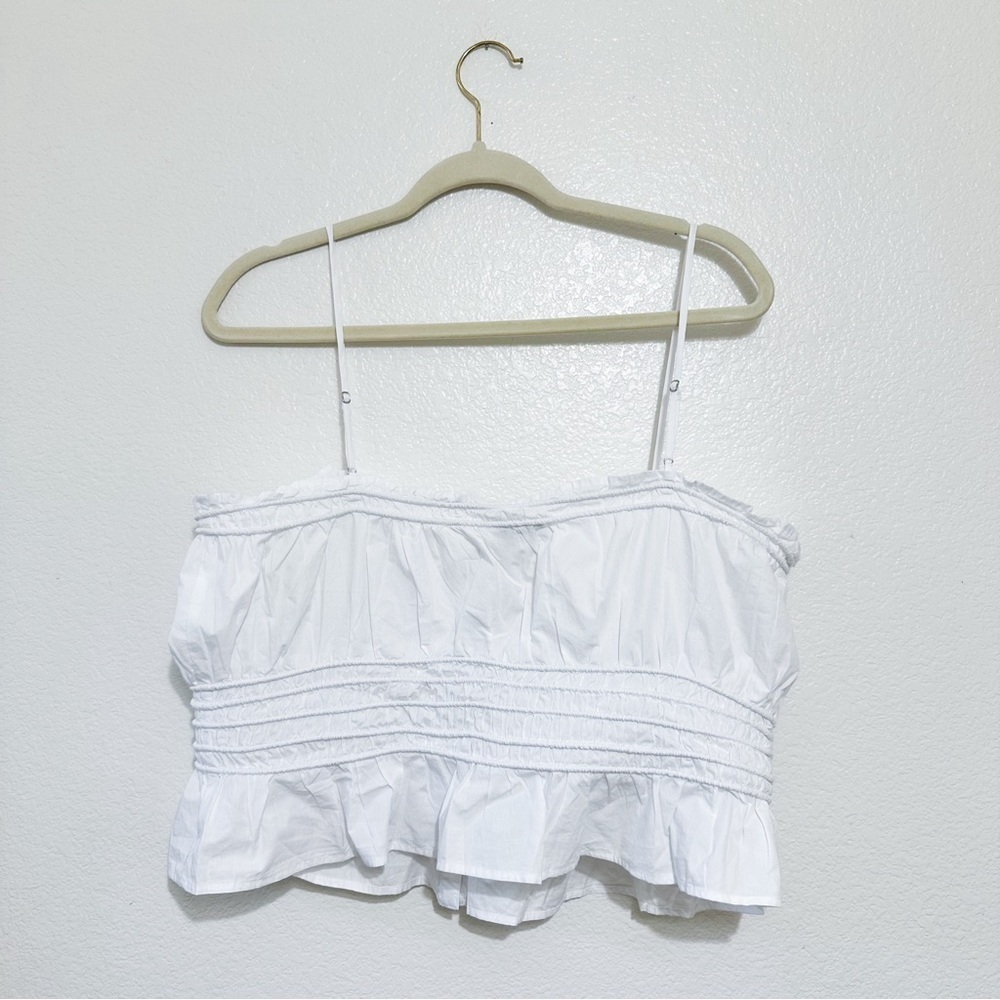 Madewell Smocked Button-Front Top in Poplin XL - Picture 7 of 11